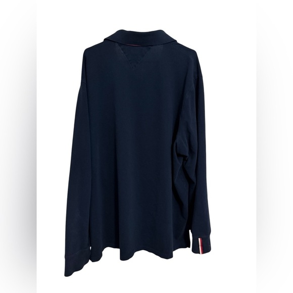 Tommy Hilfiger 3XL Rugby Polo Shirt Long Sleeve Classic Fit Navy Flag Logo - Picture 4 of 4